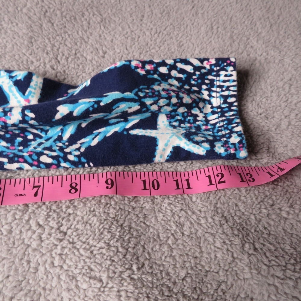 Lilly Pulitzer XS Navy Blue Coral Starfish Print V-Neck Long Sleeve Shift Dress - Picture 10 of 12